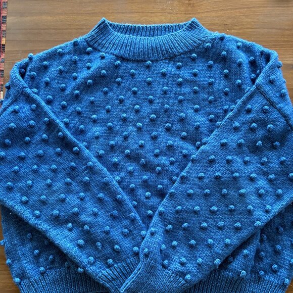 Misha & Puff Adult Popcorn Sweater Wool in Blueberry (Size 1) - Picture 3 of 5